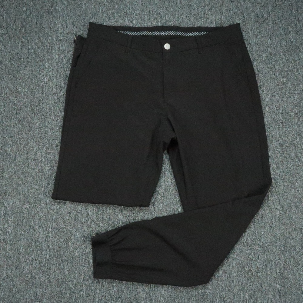 Primo Pants Mens 35x30 Black Performance Golf Jogger Stretch Zip Ankle